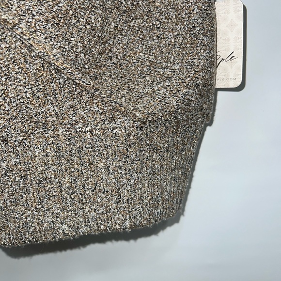 Free People Sweater Women’s Small Gold Plunging V-Neck Blended Fabric NWT - Picture 9 of 15